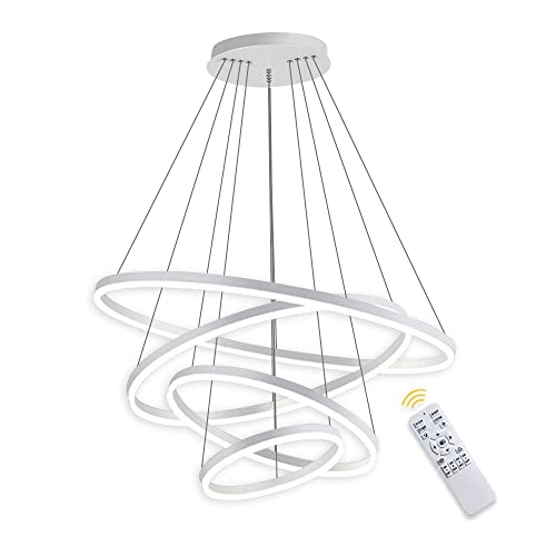 4-Ring LED-Hängelampe Dimmbar Weiß Kronleuchter 108W LED-Ringleuchte Lampe Moderne LED-Hängeleuchte Rund Ring-Pendelleuchte mit Fernbedienung,Esszimmer Design Lampe Wohnzimmer Leuchte,20+40+60+80CM 4-Ring LED-Hängelampe Dimmbar Weiß Kronleuchter 108W LED-Ringleuchte Lampe Moderne LED-Hängeleuchte Rund Ring-Pendelleuchte mit Fernbedienung,Esszimmer Design Lampe Wohnzimmer Leuchte,20+40+60+80CM von GaoHX