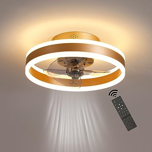 GaoHX Deckenventilator mit Beleuchtung, Moderne LED Deckenleuchte mit Ventilator Deckenlampe 3 Farbtemperatur 3000-6500K, 6 Geschwindigkeiten Ventilator licht, Leise Deckenventilator Licht von GaoHX