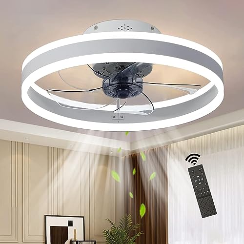 GaoHX Deckenventilator mit Beleuchtung, Moderne LED Deckenleuchte mit Ventilator Deckenlampe 3 Farbtemperatur 3000-6500K, 6 Geschwindigkeiten Ventilator licht, Leise Deckenventilator Licht von GaoHX