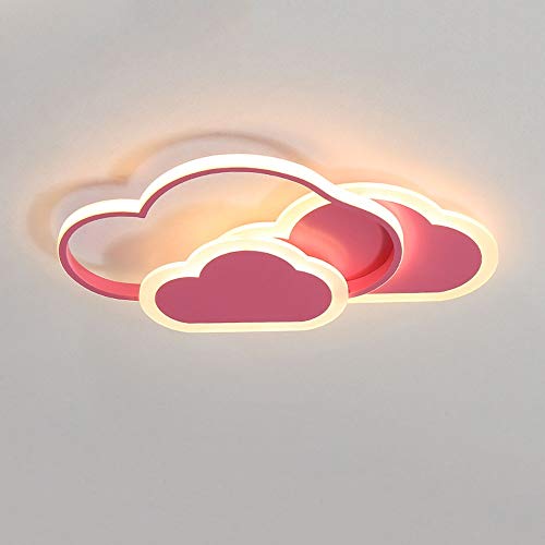 GaoHX 32W 2700lm LED Deckenleuchte, 42cm Kreative Wolken Deckenlampe, Warmweiß 3000K, Moderne Rosa Deckenleuchten Wandleuchte für Wohnzimmer Schlafzimmer Flur und Kinderzimmer [Energieklasse A++] von GaoHX