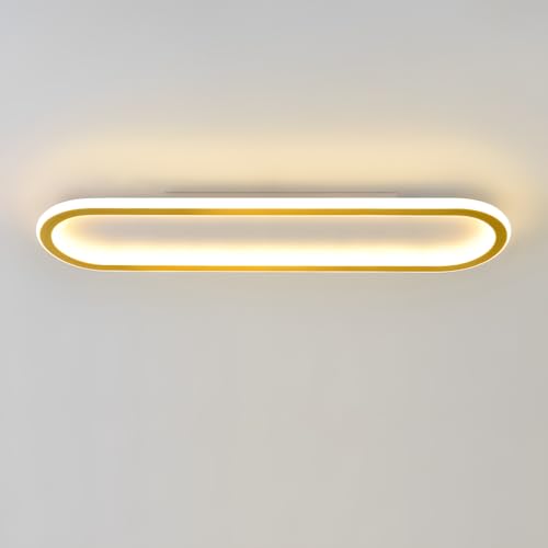 GaoHX LED Deckenleuchte Rechteckig, Moderne Deckenleuchte LED Panel Deckenlampe, 100cm Flurlampe Lang Deckenlampe 40W, Schlafzimmerlampe Wohnzimmerlampe(Gold,3000K Warm White) von GaoHX