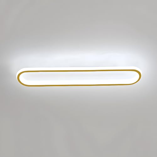 GaoHX LED Deckenleuchte Rechteckig, Moderne Deckenleuchte LED Panel Deckenlampe, 100cm Flurlampe Lang Deckenlampe 40W, Schlafzimmerlampe Wohnzimmerlampe(Gold,6000K Cool White) von GaoHX