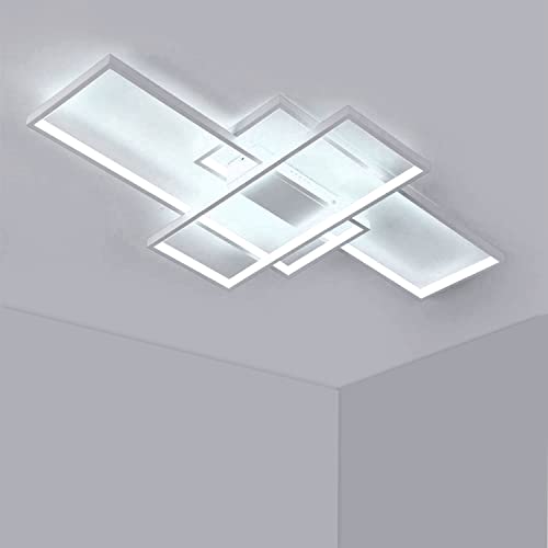 GaoHX Modern LED 80W Deckenleuchte Wohnzimmer lampen Einfache Eckig Designer Leuchen Metall Acryl Schirm Deckenlampe Hängeleuchte für Esszimmer Schlafzimmer Esstisch Bad Büro Küche lampe von GaoHX