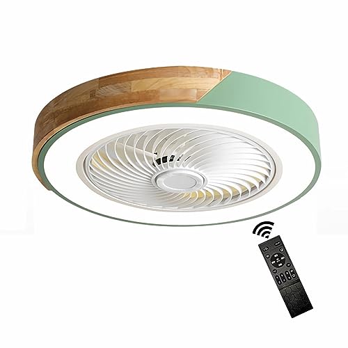 GaoHX Holz Deckenventilator mit Beleuchtung LED Licht, Moderne Invisible Fan Deckenleuchte Dimmbar, Timer Leise Ventilator lampe, Deckenlampe für Wohnzimmer Schlafzimmer Kinderzimmer von GaoHX