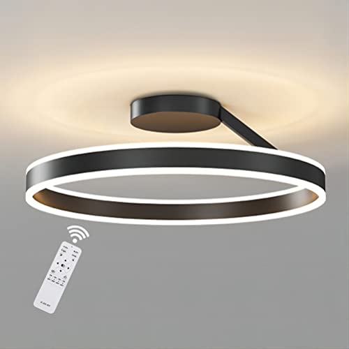 Modern Deckenlampe 48W Dimmbar LED Deckenleuchte Wohnzimmer Schwarz Wohnzimmerlampe Schlafzimmerlampe Ringen Deckenbeleuchtung Lampen für Schlafzimmer Arbeitszimmer Küchen Restaurant Esszimmer, 40CM von GaoHX