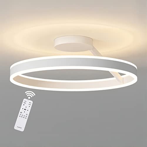 Modern Deckenlampe 68W Dimmbar LED Deckenleuchte Wohnzimmer Weiß Wohnzimmerlampe Schlafzimmerlampe Ringen Deckenbeleuchtung Lampen für Schlafzimmer Arbeitszimmer Küchen Restaurant Esszimmer, 60CM von GaoHX