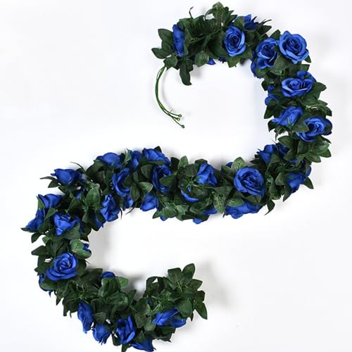 2er-Pack 240 cm/7,87 Fuß Künstliche Rosenranken, Künstliche Rosengirlanden, Künstliche Rosen Zum Aufhängen, Zuhause, Hotel, Büro, Hochzeit, Party, Gartendeko (16 Blumen)(Color:E) von GaoYIYI