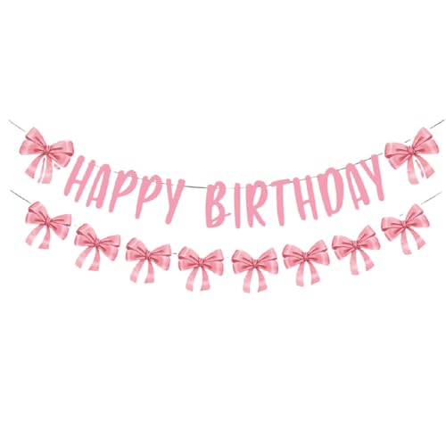 Gaodercha Bow Happy Birthday Banner Pre-Strung rosa Bogen Geburtstag Girlande Kokette Geburtstag Dekorationen Girlande für Geburtstags Party Feiern Veranstaltungen Foto Requisiten Gaodercha Bow Happy Birthday Banner Pre-Strung rosa Bogen Geburtstag Girlande Kokette Geburtstag Dekorationen Girlande für Geburtstags Party Feiern Veranstaltungen Foto Requisiten von Gaodercha