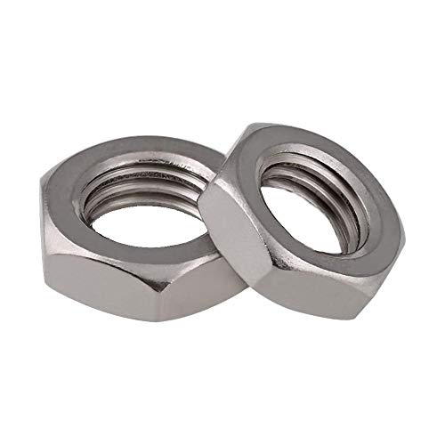 Feingewinde-Sechskant-HEX-Dünnmutter M6-M20 Feine Neigung flache Sechseck-Sicherungsmutter 304 Edelstahl DIN439 dünne Mutter Pitch 0,75/1,0/1,25/1,5 mm Gaodpz (Size : M14x1.0mm(2pcs)) von Gaodpz