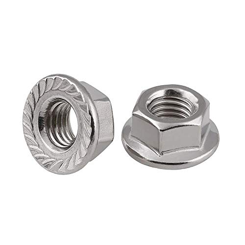 SEX SEEVERRATED Flanschmutter UNC 1/2 "-13 1/4" -20 3/8 "-16 5/16" -18 304 Edelstahl Sechskant Sechseck Gezahnte Spinlock Flansch Nut Lock Muttern Gaodpz (Farbe : 1/4 20'' 5pcs) von Gaodpz