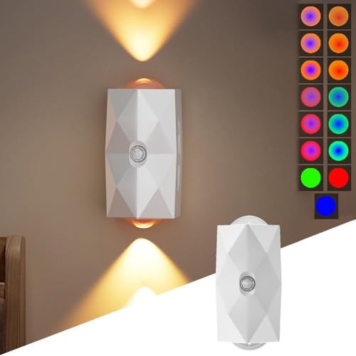 Wandleuchte mit Bewegungsmelder Innen, Kabellose Wandlampe mit Wiederaufladbare Akku, Up and Down Wandbeleuchtung Nachtlicht mit Magnetbefestigung für Flur, Treppen, Küche, Wohnzimmer, Schlafzimmer von Gaogodot