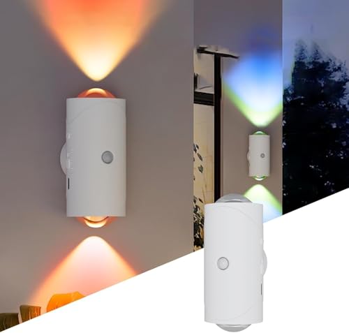 Wandleuchte mit Bewegungsmelder Innen, Kabellose Wandlampe mit Wiederaufladbare Akku, Wandbeleuchtung Nachtlicht mit Magnetbefestigung für Flur, Treppen, Küche, Wohnzimmer, Schlafzimmer, Bad (weiß) von Gaogodot