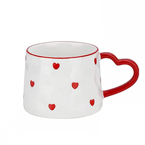 Gaolinci Kreative rote Herz-Tasse mit Griff, 237 ml, Teetasse, Kaffeetasse von Gaolinci