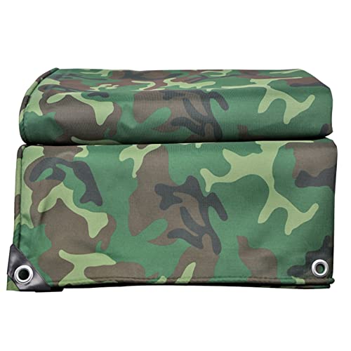 Tarpaulin Camouflage Wasserdicht 4x4m Abdeckplane 450g/m² Strapazierfähige Camo Plane Abdeckfolie für Camping Gartenmöbel 0,45mm Dicke Plane Zelt mit Ösen (Size : 4x4m) von Gaommini