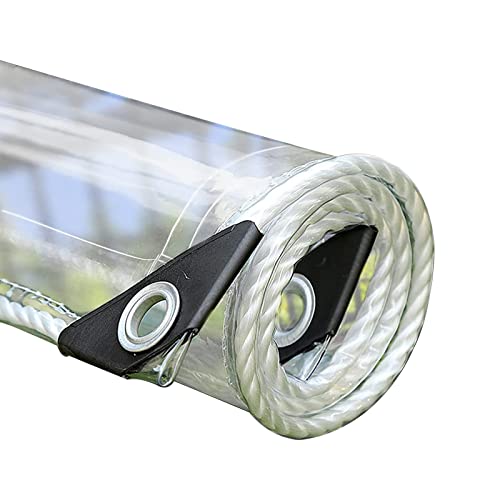 Gaommini Verstärkte transparente Plane 2 x 2 m, 3 x 3 m, PVC-Plane mit Ösen transparente Kunststofffolie für Möbel Camping Garten Überdachungszelt im Freien (Size : 2.4x3m) von Gaommini