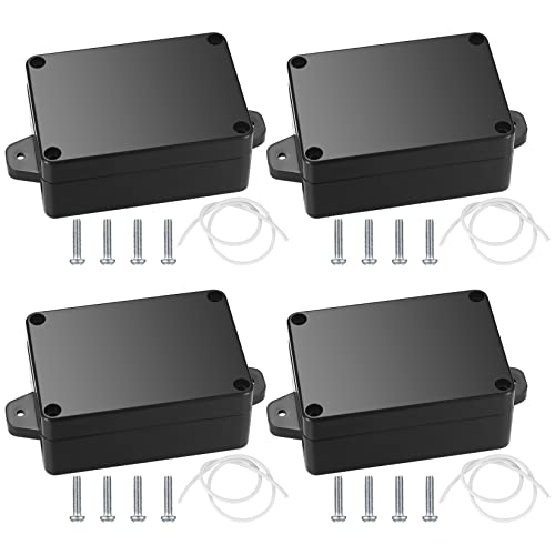 4 Stück Abzweigdose Wasserdicht IP65, Verteilerdose Außen, Schwarz Electronic Projekt Box Elektrozubehör Gehäuse Kunststoff - 83×58×34mm von Gaomoeny