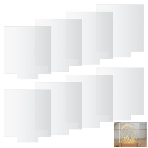 8 Stück Transparente Acrylplatte Quadrate, 15cm Klare Acrylglas 2mm Platte,Plexiglas Platten,Kunststoff Acryl Blätter für LED-Lichtbasis, Schilder,Gemälde, DIY Display Projekte von Gaomoeny