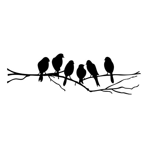 Gaoominy Vögel auf einem AST, Wandsticker, Vinyl, für Wohnzimmer, Sofa, Wand, Schlafzimmer, Wanddekoration, selbstklebend, Schwarz von Gaoominy