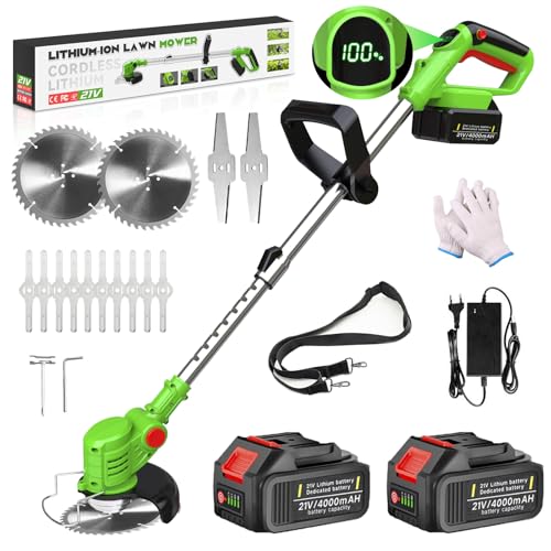 Rasentrimmer mit 2 x 4.0Ah Akku, 3 in 1 Akku Rasentrimmer für Makita Akkus Freischneider Akku Trimmer Motorsense für Yard Trimming von Gapbvys