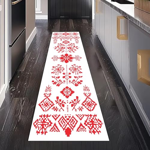 Aztekisches Geometrisch Teppich Läufer Flur Küchenteppich Waschbar Rutschfest 60x120 cm, Stammes Muster Ethnisch Design Teppichläufer für Bettumrandung Schlafzimmer Küchenläufer Eingangsbereich von Gaqinhh