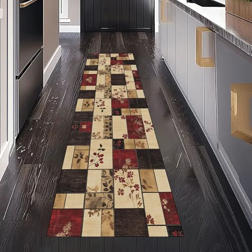 Bauernhaus Patchwork Teppichläufer Küchenteppich Waschbar Rutschfest, Rustikal Blumen Landhausstil Blatt Teppich Läufer Flur für Bettumrandung Schlafzimmer Eingangsbereich Wohnzimmer 80x250 cm Bauernhaus Patchwork Teppichläufer Küchenteppich Waschbar Rutschfest, Rustikal Blumen Landhausstil Blatt Teppich Läufer Flur für Bettumrandung Schlafzimmer Eingangsbereich Wohnzimmer 80x250 cm von Gaqinhh