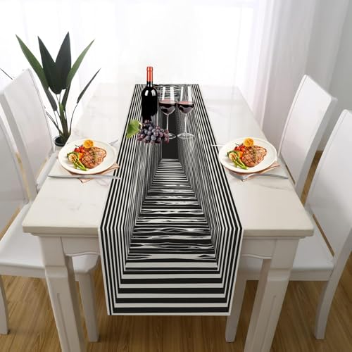 D Illusion Vortex Illusion Tischdeko Einschulung Mädchen Junge Deko, Optische Täuschung Streifenmuster Geometrie Linie Tischläufer Waschbar für Einschulung Deko Couchtisch 35 x 180 cm D Illusion Vortex Illusion Tischdeko Einschulung Mädchen Junge Deko, Optische Täuschung Streifenmuster Geometrie Linie Tischläufer Waschbar für Einschulung Deko Couchtisch 35 x 180 cm von Gaqinhh