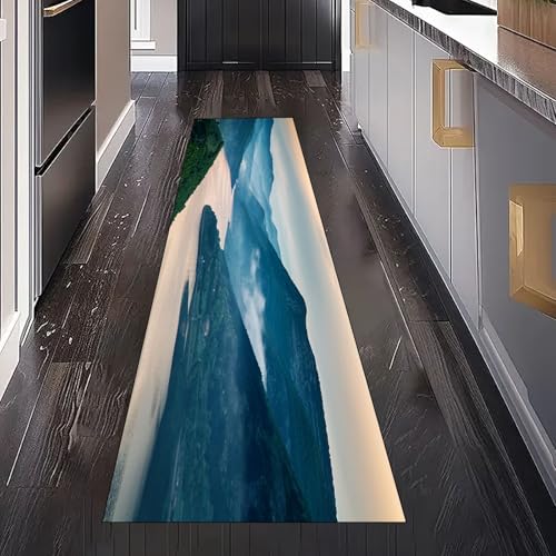 Fluss Gebirge Landschaft Teppich Läufer Flur Küchenteppich Waschbar rutschfest 60x120 cm, Natur Wald Berg Teppichläufer für Bettumrandung Schlafzimmer Küchenläufer Eingangsbereich Fluss Gebirge Landschaft Teppich Läufer Flur Küchenteppich Waschbar rutschfest 60x120 cm, Natur Wald Berg Teppichläufer für Bettumrandung Schlafzimmer Küchenläufer Eingangsbereich von Gaqinhh
