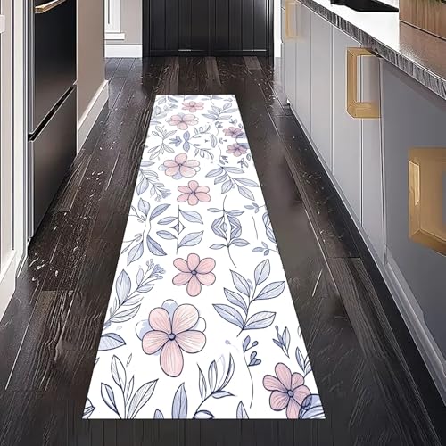 Gaqinhh Abstrakt Blumen Botanische Teppich Läufer für Küchenteppich Schlafzimmer Wohnzimmer, Handgezeichnet Floral Teppichläufer Waschbar rutschfest für Flur Eingangsbereich Bettumrandung 80x200 cm Gaqinhh Abstrakt Blumen Botanische Teppich Läufer für Küchenteppich Schlafzimmer Wohnzimmer, Handgezeichnet Floral Teppichläufer Waschbar rutschfest für Flur Eingangsbereich Bettumrandung 80x200 cm von Gaqinhh