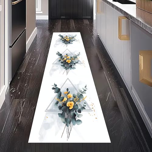 Gaqinhh Aquarell Rose Blumen Teppich Läufer für Schlafzimmer Wohnzimmer, Minimalistisch Geometrisch Teppichläufer Waschbar rutschfest für Küche Flur Eingangsbereich Bettumrandung Teppiche 60x240 cm Gaqinhh Aquarell Rose Blumen Teppich Läufer für Schlafzimmer Wohnzimmer, Minimalistisch Geometrisch Teppichläufer Waschbar rutschfest für Küche Flur Eingangsbereich Bettumrandung Teppiche 60x240 cm von Gaqinhh