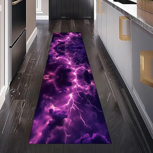 Gaqinhh Blitz Dunkle Wolken Teppichläufer Küchenteppich Waschbar rutschfest 80x150 cm, Natur Landschaft Teppich für Bettumrandung Schlafzimmer Flur Eingangsbereich Wohnzimmer Küche Gaqinhh Blitz Dunkle Wolken Teppichläufer Küchenteppich Waschbar rutschfest 80x150 cm, Natur Landschaft Teppich für Bettumrandung Schlafzimmer Flur Eingangsbereich Wohnzimmer Küche von Gaqinhh