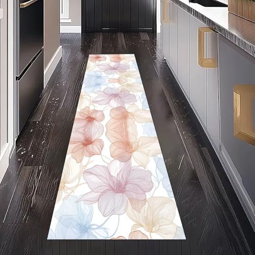 Gaqinhh Bunt Pastoral Blumen Teppichläufer Küchenteppich Waschbar rutschfest, Handgezeichnet Floral Teppich Läufer Flur für Bettumrandung Schlafzimmer Eingangsbereich Wohnzimmer 80x250 cm Gaqinhh Bunt Pastoral Blumen Teppichläufer Küchenteppich Waschbar rutschfest, Handgezeichnet Floral Teppich Läufer Flur für Bettumrandung Schlafzimmer Eingangsbereich Wohnzimmer 80x250 cm von Gaqinhh