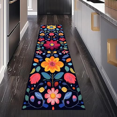 Gaqinhh Ethnischer Stil Geblümt Teppichläufer Küchenteppich Waschbar rutschfest 80x150 cm, Bunt Blatt Mosaik Pflanze Teppich für Bettumrandung Schlafzimmer Flur Eingangsbereich Wohnzimmer Küche Gaqinhh Ethnischer Stil Geblümt Teppichläufer Küchenteppich Waschbar rutschfest 80x150 cm, Bunt Blatt Mosaik Pflanze Teppich für Bettumrandung Schlafzimmer Flur Eingangsbereich Wohnzimmer Küche von Gaqinhh
