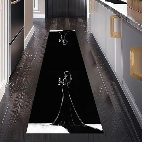 Gaqinhh Mädchen Silhouette Teppich Läufer Flur Küchenteppich Waschbar rutschfest 60x120 cm, Modern Minimalistisch Stil Teppichläufer für Bettumrandung Schlafzimmer Küchenläufer Eingangsbereich Gaqinhh Mädchen Silhouette Teppich Läufer Flur Küchenteppich Waschbar rutschfest 60x120 cm, Modern Minimalistisch Stil Teppichläufer für Bettumrandung Schlafzimmer Küchenläufer Eingangsbereich von Gaqinhh