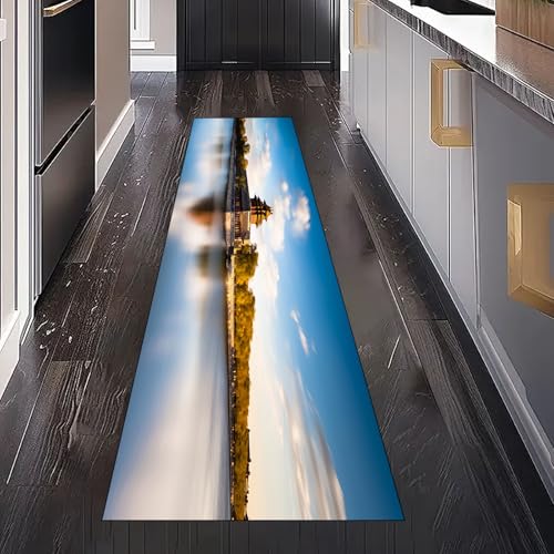 Gaqinhh Natur Scenery Teppich Läufer Flur Küche Waschbar rutschfest 80x300 cm, Orientalisch Architektur Teppichläufer für küchenteppich Eingangsbereich Bettumrandung Schlafzimmer Wohnzimmer Gaqinhh Natur Scenery Teppich Läufer Flur Küche Waschbar rutschfest 80x300 cm, Orientalisch Architektur Teppichläufer für küchenteppich Eingangsbereich Bettumrandung Schlafzimmer Wohnzimmer von Gaqinhh