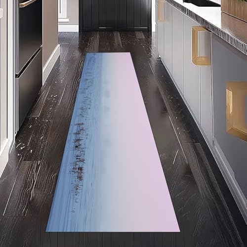 Gaqinhh See Natur Landschaft Teppich Läufer Flur Küche Waschbar rutschfest 80x300 cm, Modern Minimalistisch Teppichläufer für küchenteppich Eingangsbereich Bettumrandung Schlafzimmer Wohnzimmer Gaqinhh See Natur Landschaft Teppich Läufer Flur Küche Waschbar rutschfest 80x300 cm, Modern Minimalistisch Teppichläufer für küchenteppich Eingangsbereich Bettumrandung Schlafzimmer Wohnzimmer von Gaqinhh