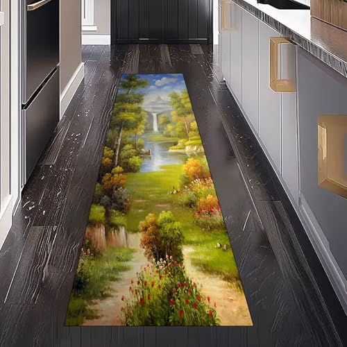 Gaqinhh Wald Wasserfall Landschaft Teppichläufer Küchenteppich Waschbar rutschfest, Natur Dschungel Fluss Teppich Läufer Flur für Bettumrandung Schlafzimmer Eingangsbereich Wohnzimmer 80x250 cm Gaqinhh Wald Wasserfall Landschaft Teppichläufer Küchenteppich Waschbar rutschfest, Natur Dschungel Fluss Teppich Läufer Flur für Bettumrandung Schlafzimmer Eingangsbereich Wohnzimmer 80x250 cm von Gaqinhh