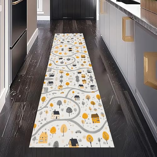 Gaqinhh Zeichentrickfiguren Stadt Teppich Läufer Flur Küchenteppich Waschbar rutschfest 60x120 cm, Kinder Dorf Niedlich Auto Teppichläufer für Bettumrandung Schlafzimmer Küchenläufer Eingangsbereich Gaqinhh Zeichentrickfiguren Stadt Teppich Läufer Flur Küchenteppich Waschbar rutschfest 60x120 cm, Kinder Dorf Niedlich Auto Teppichläufer für Bettumrandung Schlafzimmer Küchenläufer Eingangsbereich von Gaqinhh