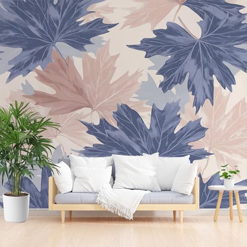 Herbst Ahornblätter 3D Fototapete, Aquarell Blätter Tapeten Vliestapete, Pflanzen Blatt Wandtapete Schlafzimmer Kinderzimmer Wohnzimmer Tapete Abwaschbar Wasserfest 150 x 105 cm (B x H) von Gaqinhh