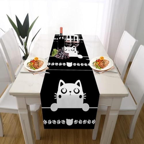 Karikatur Niedlich Katze Tischdeko Einschulung Mädchen Junge Deko, Süße Kätzchen Tiere Tischläufer Waschbar für Einschulung Deko Couchtisch Küche Esstisch Dekoration für Zuhause 35 x 180 cm Karikatur Niedlich Katze Tischdeko Einschulung Mädchen Junge Deko, Süße Kätzchen Tiere Tischläufer Waschbar für Einschulung Deko Couchtisch Küche Esstisch Dekoration für Zuhause 35 x 180 cm von Gaqinhh