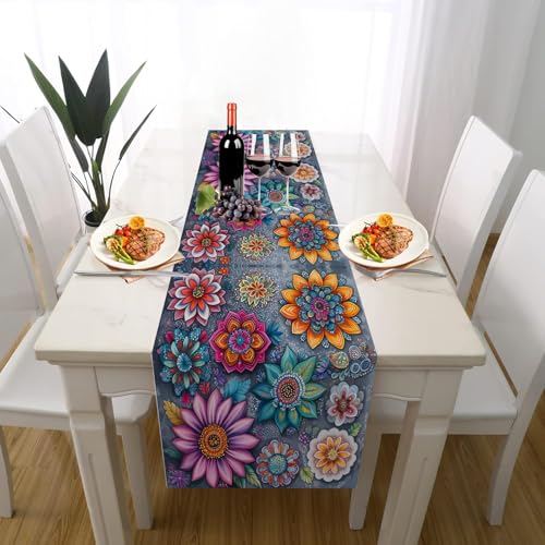 Mandala Blume Tischläufer Geburtstag Partydeko, Boho Blumenpflanzen Ästhetik Geblümt Tischdeko Outdoor Sommer Deko für Einschulung Deko Couchtisch Küche Esstischv Dekoration für Zuhause 40 x 180 cm Mandala Blume Tischläufer Geburtstag Partydeko, Boho Blumenpflanzen Ästhetik Geblümt Tischdeko Outdoor Sommer Deko für Einschulung Deko Couchtisch Küche Esstischv Dekoration für Zuhause 40 x 180 cm von Gaqinhh