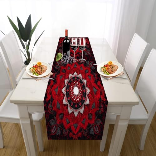 Mandala Geblümt Tischdeko Einschulung Mädchen Junge Deko, Orientalisch Blumen Boho Symmetrisch Tischläufer Waschbar für Einschulung Deko Couchtisch Küche Esstisch Dekoration für Zuhause 35 x 180 cm Mandala Geblümt Tischdeko Einschulung Mädchen Junge Deko, Orientalisch Blumen Boho Symmetrisch Tischläufer Waschbar für Einschulung Deko Couchtisch Küche Esstisch Dekoration für Zuhause 35 x 180 cm von Gaqinhh