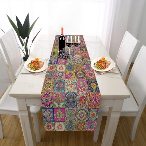 Mandala Kreisform Tischläufer Outdoor Waschbar Extralang, Marokkanisch Mosaik Orientalisch Tupfen Tischdeko für Einschulung Deko Couchtisch Küche Esstischv Dekoration für Zuhause 30 x 140 cm Mandala Kreisform Tischläufer Outdoor Waschbar Extralang, Marokkanisch Mosaik Orientalisch Tupfen Tischdeko für Einschulung Deko Couchtisch Küche Esstischv Dekoration für Zuhause 30 x 140 cm von Gaqinhh