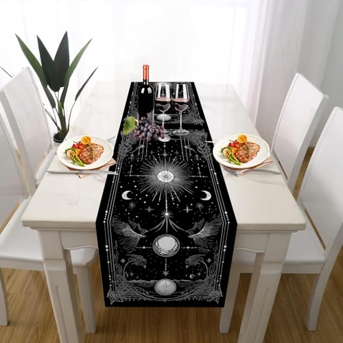 Mystisch Sternenhimmel Tischläufer Outdoor Waschbar Extralang, Gothic Wahrsagen Fantasy Mond Tischdeko für Einschulung Deko Couchtisch Küche Esstischv Dekoration für Zuhause 30 x 140 cm Mystisch Sternenhimmel Tischläufer Outdoor Waschbar Extralang, Gothic Wahrsagen Fantasy Mond Tischdeko für Einschulung Deko Couchtisch Küche Esstischv Dekoration für Zuhause 30 x 140 cm von Gaqinhh