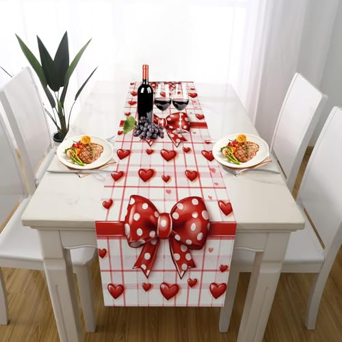 Romantisch Herz Tischläufer Einschulung Deko, Liebe Schleife Karierte Gepunktet Tischdeko Waschbar Küche Tisch Dekoration Geburtstag Hochzeitsdeko 30x120cm Romantisch Herz Tischläufer Einschulung Deko, Liebe Schleife Karierte Gepunktet Tischdeko Waschbar Küche Tisch Dekoration Geburtstag Hochzeitsdeko 30x120cm von Gaqinhh