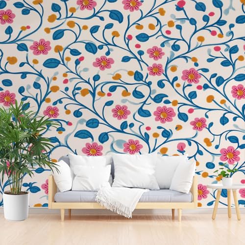 William Morris at Home Tapete Badezimmer Wasserfest, Retro Pflanzen Blumen Fototapete Schlafzimmer, Pflanzen Weinblätter Tapeten Vliestapete Kinderzimmer Wohnzimmer Tapete 200 x 140 cm (B x H) von Gaqinhh