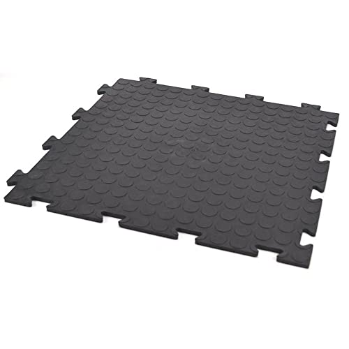 10x Fliesen schwarz PVC Boden Klick Fliesen Platte Klicksystem Garage Werkstatt Camping Kunststoff von GarPet