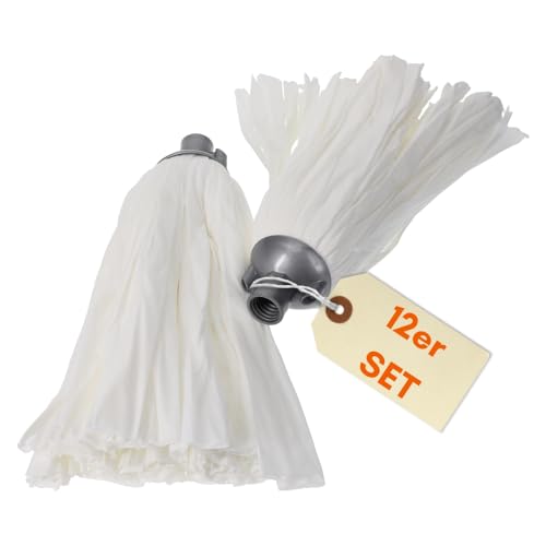 12x Wischmopp Ersatz Kopf Set Ersatzmop Wischmop Bodenwischer Aufsatz Microfaser 140gr Wischer Mopp Boden Wischmob von GarPet