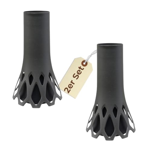2X Grabvase mit Sockel Gewicht Friedhofvase Grabschmuck Blumenvase Friedhof Grab Vase anthrazit 1 L Frostsicher von GarPet