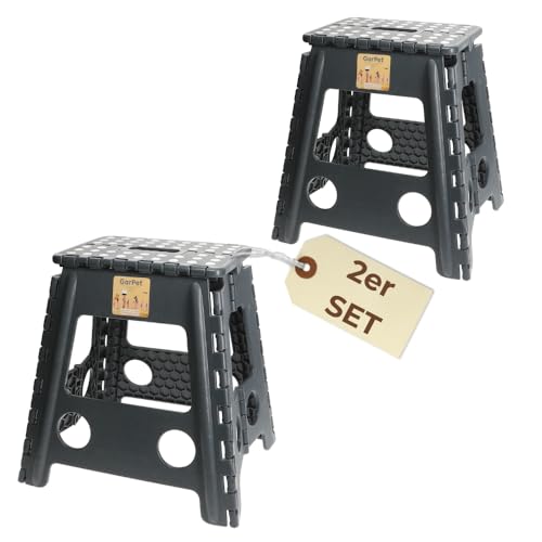 2X Klapphocker Hocker Faltbar Ultraleicht Falthocker Tritthocker Faltbar Aufstiegshilfe Pferd Camping Klapptritt Angelhocker Plastik von GarPet