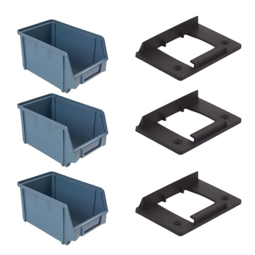 3 x Stapelbox Gr.3 + 3 x Kunststoffhalterung Sichtlagerkasten Set Wandhalterung Lager Stapel Box Sortiment Kasten Werkstatt 3 x Stapelbox Gr.3 + 3 x Kunststoffhalterung Sichtlagerkasten Set Wandhalterung Lager Stapel Box Sortiment Kasten Werkstatt von GarPet